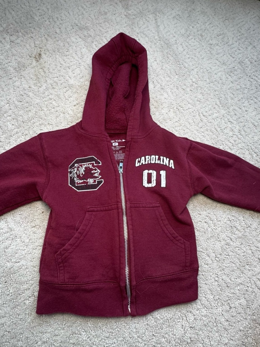 University South Carolina Toddler Zip-Up Hoodie - 2T